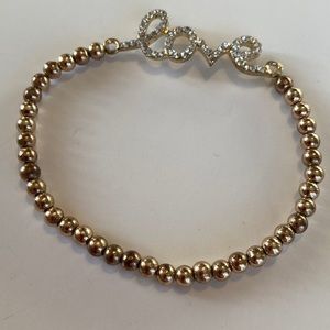 Gold Beaded ❤️ Love Bracelet